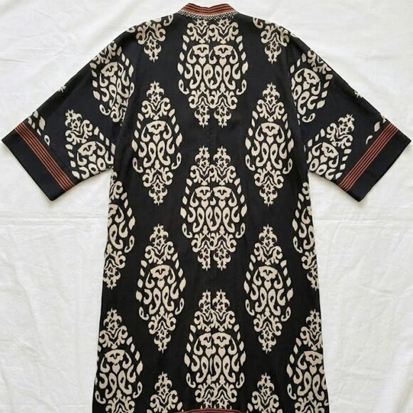 NWOT Chico's Bold Motif Printed Chiffon Kimono Boho Chic Artsy Duster L/XL - Picture 11 of 15